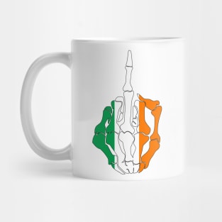 Skeleton Middle Finger Ireland Flag Mug